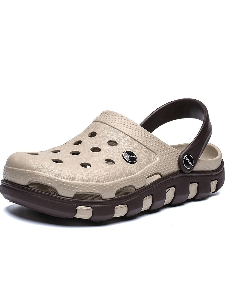 Beach Lightweight Quick-Drying Sandals in beige, featuring a breathable design with flexible rubber soles for superior comfort and grip.